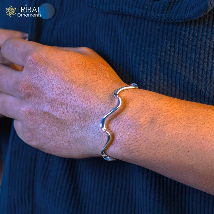925 sterling silver handmade unique design fabulous open face adjustable bangle cuff bracelet kada excellent gifting jewelry cuff118 TRIBAL ORNAMENTS Bracelets