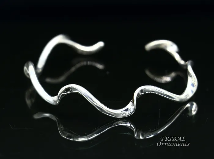 925 sterling silver handmade unique design fabulous open face adjustable bangle cuff bracelet kada excellent gifting jewelry cuff118 TRIBAL ORNAMENTS Bracelets