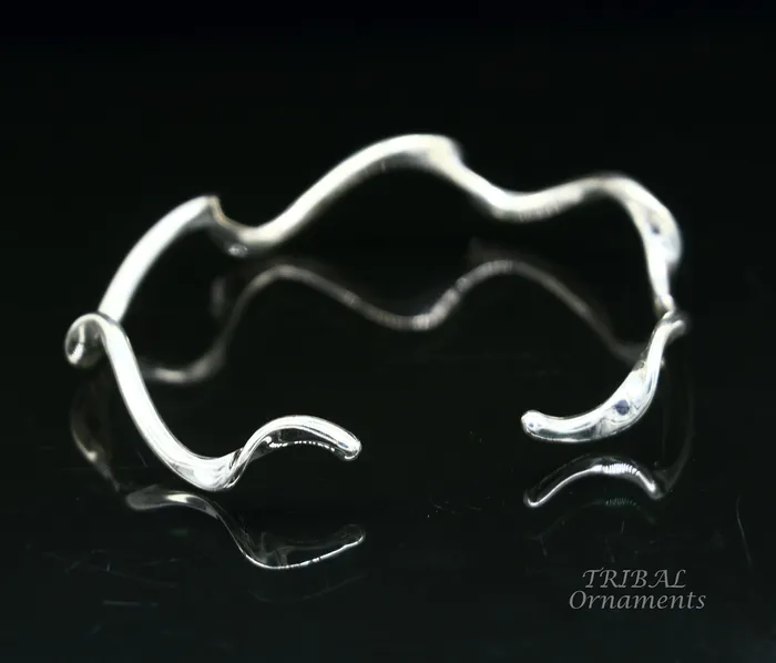 925 sterling silver handmade unique design fabulous open face adjustable bangle cuff bracelet kada excellent gifting jewelry cuff118 TRIBAL ORNAMENTS Bracelets