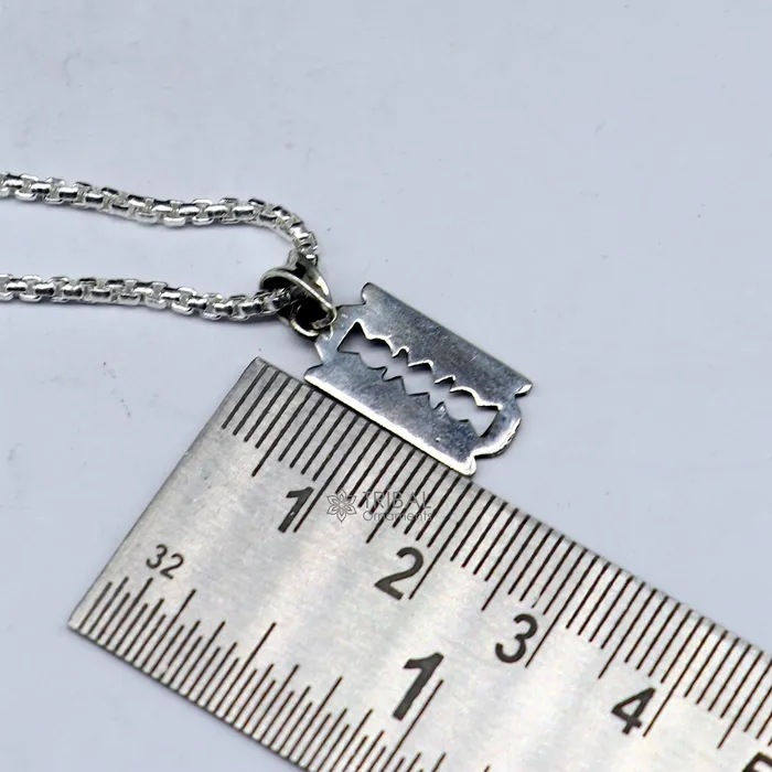 925 sterling silver unique Razor Blade design pendant silver trendy pendant necklace silver unisex cultural designer jewelry nsp643 TRIBAL ORNAMENTS Necklaces 925 sterling silver unique Razor Blade design pendant silver trendy pendant necklace silver unisex cultural designer jewelry nsp643 TRIBAL ORNAMENTS Necklaces