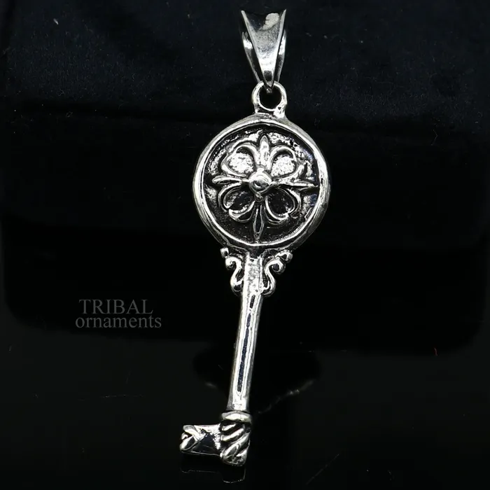 925 sterling silver vintage style handmade key pendant amazing fancy stylish attractive pendant for boys and girls ssp1607 TRIBAL ORNAMENTS Necklaces