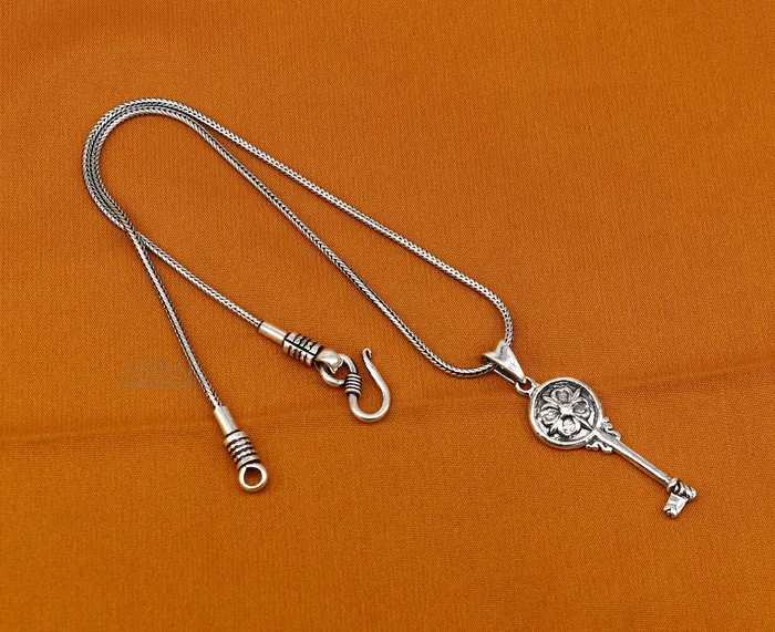 925 sterling silver vintage style handmade key pendant amazing fancy stylish attractive pendant for boys and girls ssp1607 TRIBAL ORNAMENTS Necklaces
