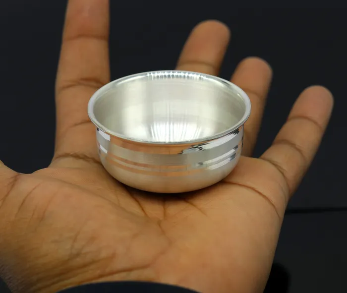 999 fine silver handmade small baby bowl silver tumbler flask stay babykids healthy silver vessels utensils sv99 TRIBAL ORNAMENTS Necklaces