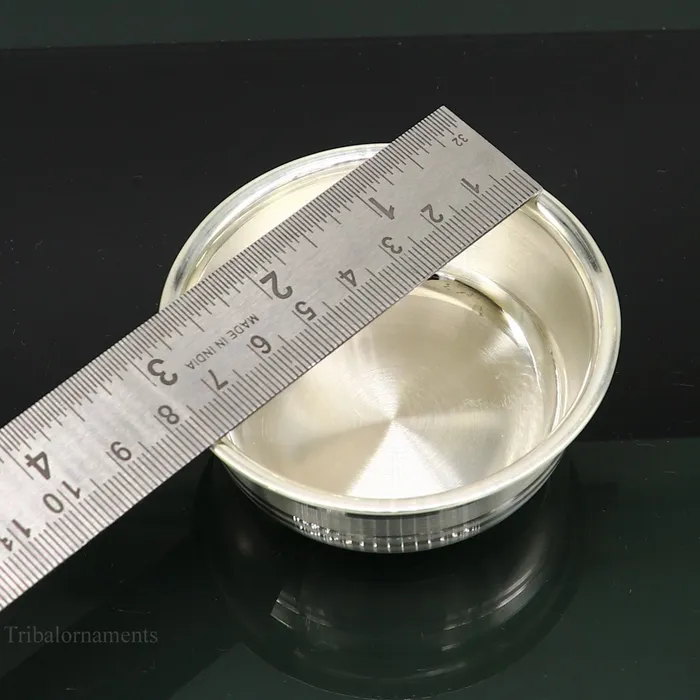 999 fine solid silver handmade small bowl for baby serving pure silver vessel silver utensils home kitchen accessories puja bowl sv223 TRIBAL ORNAMENTS Necklaces