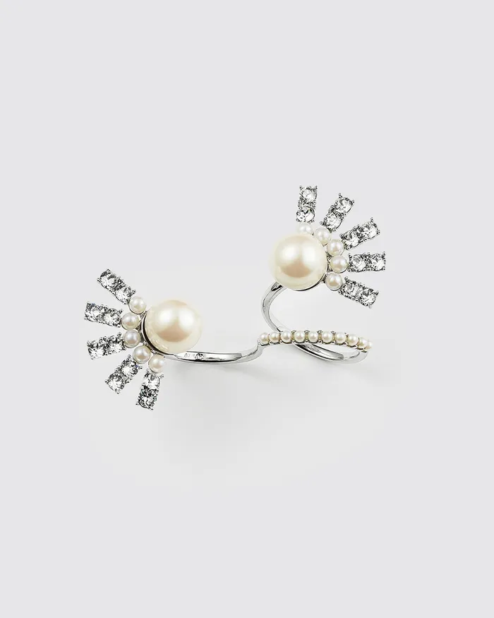 ADEAM Rings Silver Sparkling Double Ring ADEAM Rings Silver Sparkling Double Ring