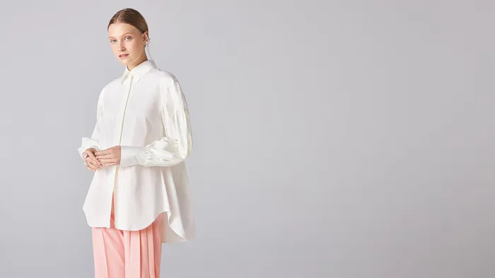 ADEAM Rings White Lantern Shirt ADEAM Rings White Lantern Shirt
