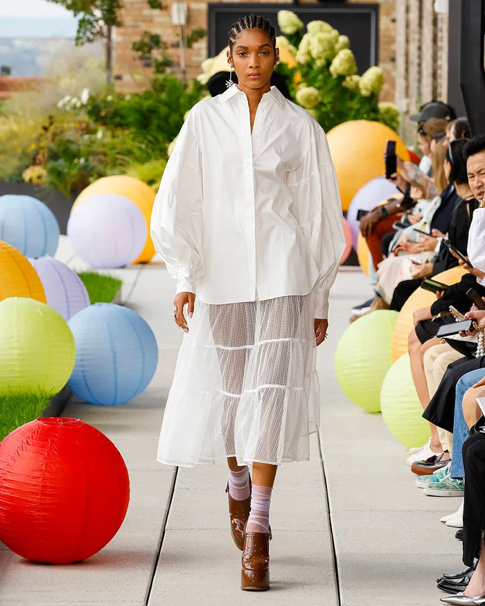 ADEAM Rings White Lantern Shirt ADEAM Rings White Lantern Shirt