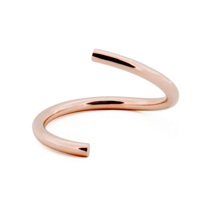 Aiyu Jewelry Rings Rose Gold Plain Seam Ring