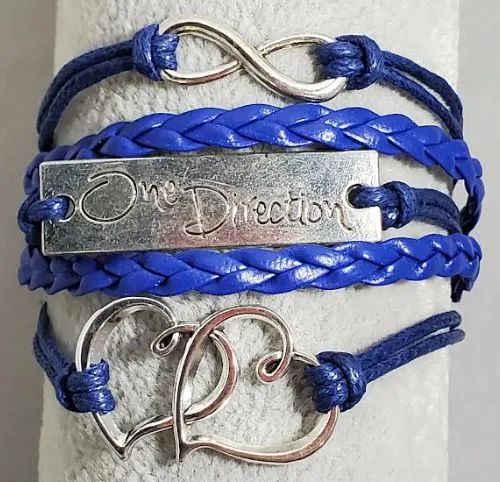 alice Bracelets AZ1380 Royal Blue One Direction Heart Infinity Layer Leather Bracelet alice Bracelets AZ1380 Royal Blue One Direction Heart Infinity Layer Leather Bracelet