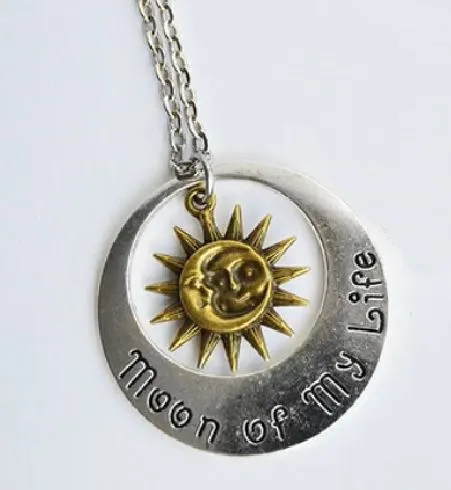alice Necklaces N355 Silver Moon of My Life Necklace with FREE EARRINGS