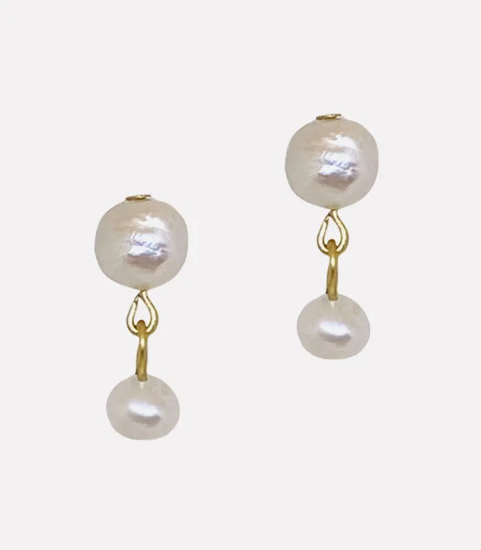 Arete Earrings Laya Dainty Pearl Drop Earrings