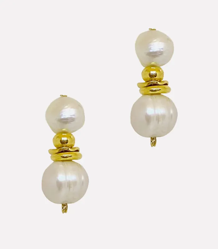 Arete Earrings Raindrop Lluvia Pearl Stud Earrings