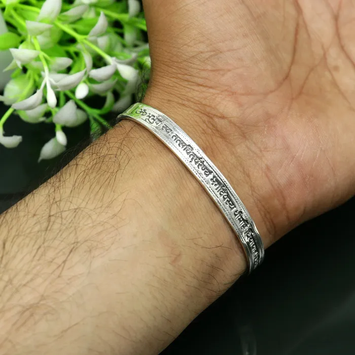 Authentic 925 sterling silver customized Gayatri Mantra design cuff kada bracelet easy to adjust with your wrist unisex jewelry cuff45 TRIBAL ORNAMENTS Bracelets Authentic 925 sterling silver customized Gayatri Mantra design cuff kada bracelet easy to adjust with your wrist unisex jewelry cuff45 TRIBAL ORNAMENTS Bracelets