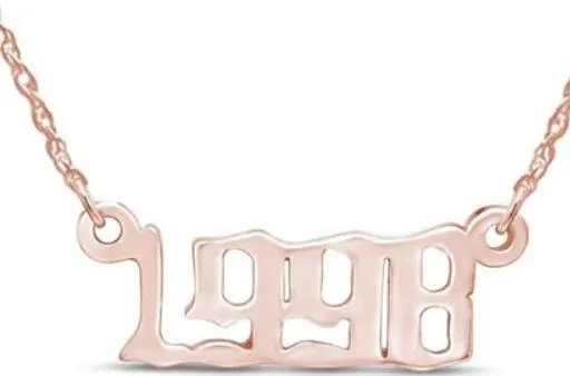 AZ1400 Rose Gold Year 1998 Necklace with FREE EARRINGS alice Necklaces
