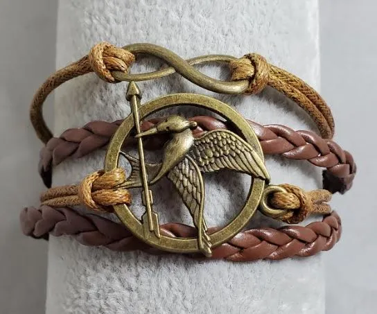 AZ1485 Brown Mockingbird Infinity Layer Leather Bracelet alice Bracelets