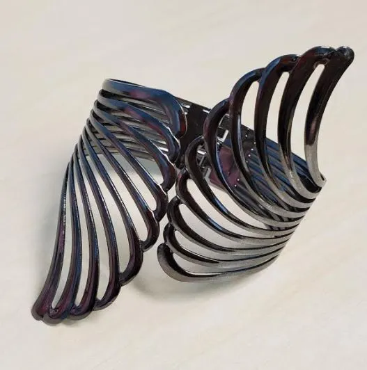B640 Gun Metal Hinged Metal Cuff Bracelet POLLY Bracelets