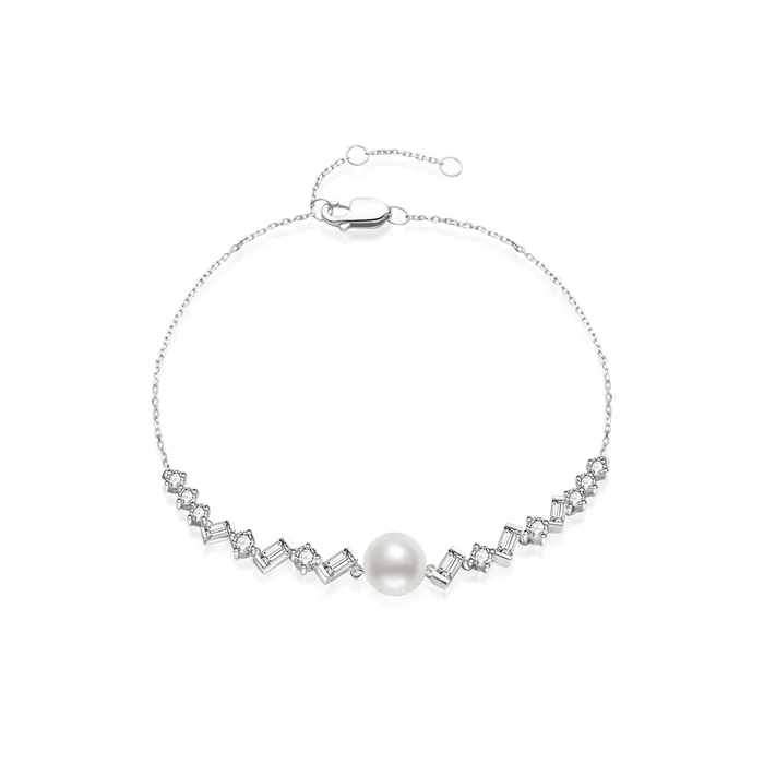 Bracelets 18K Solid Gold Top Grade Freshwater Pearl Bracelet KB00043 CELESTE Pearly Lustre Bracelets 18K Solid Gold Top Grade Freshwater Pearl Bracelet KB00043 CELESTE Pearly Lustre