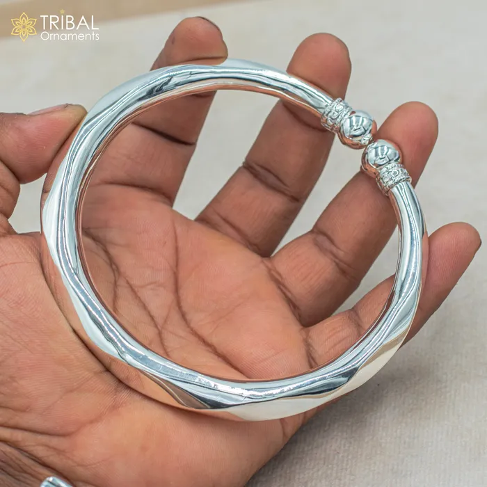 Bracelets 925 sterling silver handmade plain customized foot bracelet anklet kada hanging drops belly dance ethnic jewelry nsfk130 TRIBAL ORNAMENTS