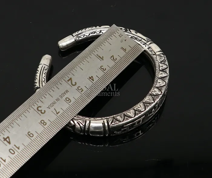 Bracelets 925 Sterling silver handmade trendy jai shree Krishna lord krishna mantra bracelet kada best divine unisex tribal gifting jewelry nsk651 TRIBAL ORNAMENTS