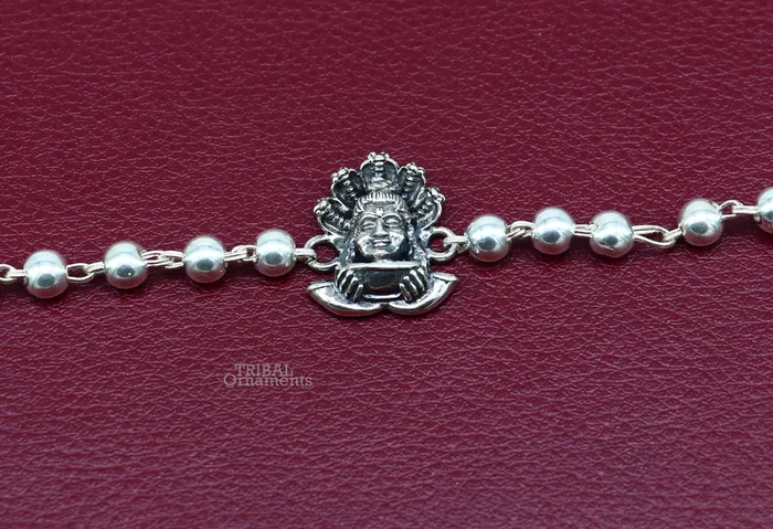 Bracelets Lord Shiva and Sheshnag 925 Sterling silver Rakhi bracelet silver beads best gift for your brothers for special gifting rk230 TRIBAL ORNAMENTS