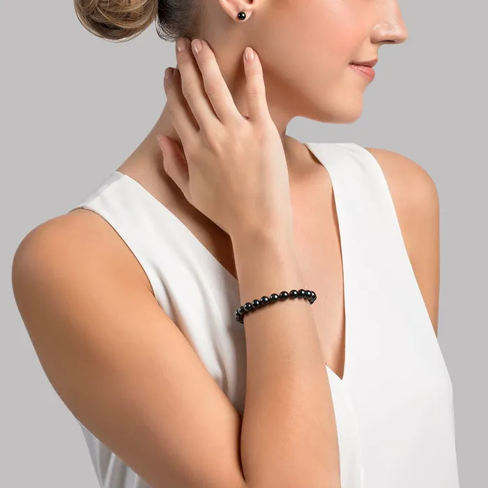 Bracelets spt Black Akoya Pearl Bracelet 6065mm Choose Your Quality