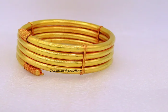 Bracelets TRIBAL ORNAMENTS 22 karat yellow gold handmade fabulous armlet indian tribal Arm bangle bracelet antique design womens jewelry ba137 Bracelets TRIBAL ORNAMENTS 22 karat yellow gold handmade fabulous armlet indian tribal Arm bangle bracelet antique design womens jewelry ba137