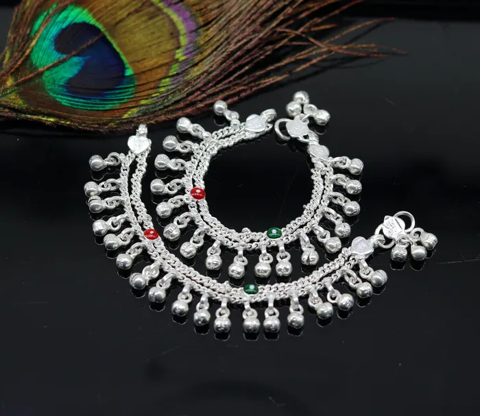 Bracelets TRIBAL ORNAMENTS 5 new born baby charming anklets bracelet double chain jingle bells ankle bracelet unisex gifting kids jewelry plan shiny jewelry ank258 Bracelets TRIBAL ORNAMENTS 5 new born baby charming anklets bracelet double chain jingle bells ankle bracelet unisex gifting kids jewelry plan shiny jewelry ank258