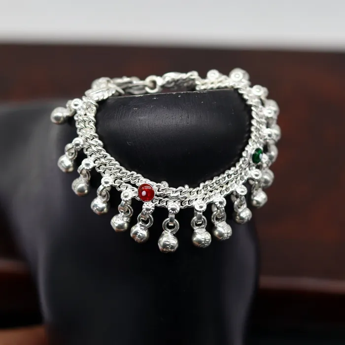 Bracelets TRIBAL ORNAMENTS 5 new born baby charming anklets bracelet double chain jingle bells ankle bracelet unisex gifting kids jewelry plan shiny jewelry ank258