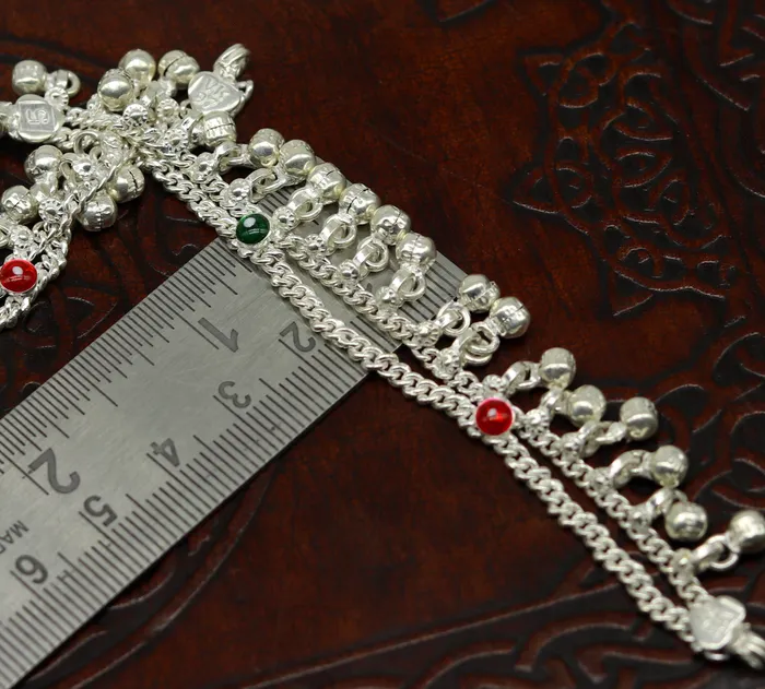 Bracelets TRIBAL ORNAMENTS 5 new born baby charming anklets bracelet double chain jingle bells ankle bracelet unisex gifting kids jewelry plan shiny jewelry ank258