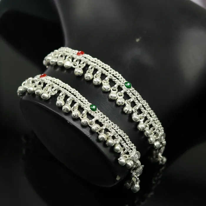 Bracelets TRIBAL ORNAMENTS 5 new born baby charming anklets bracelet double chain jingle bells ankle bracelet unisex gifting kids jewelry plan shiny jewelry ank258
