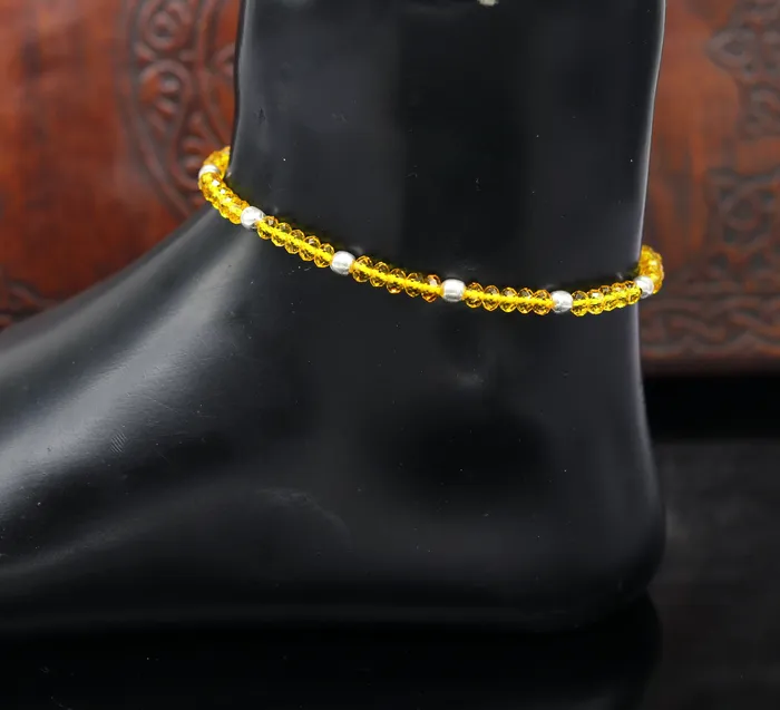 Bracelets TRIBAL ORNAMENTS 925 sterling silver beads and semi precious stone thread anklets exclusive custom made ankle bracelet modern fashion beaded jewelry ank247 Bracelets TRIBAL ORNAMENTS 925 sterling silver beads and semi precious stone thread anklets exclusive custom made ankle bracelet modern fashion beaded jewelry ank247
