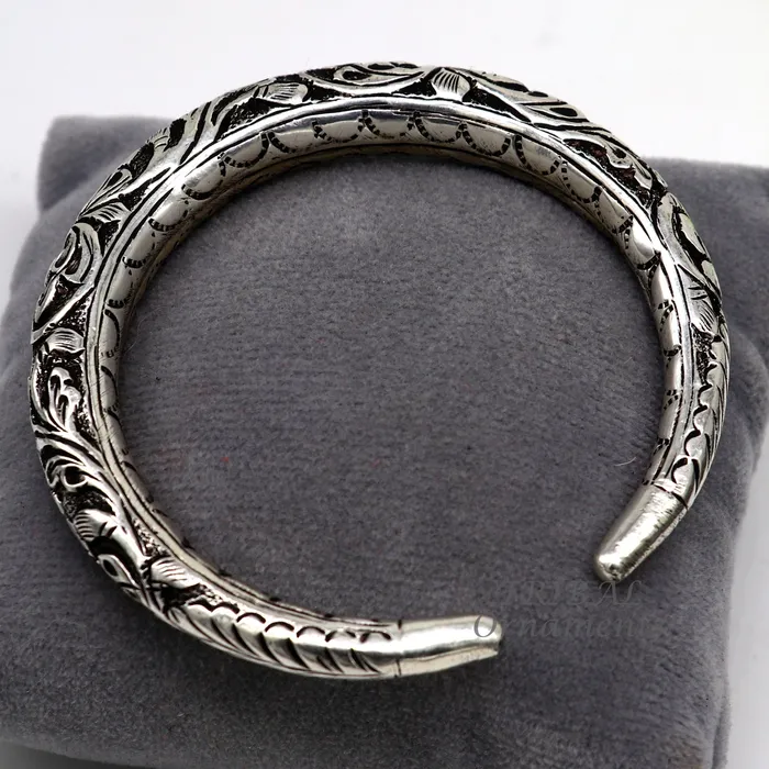 Bracelets TRIBAL ORNAMENTS 925 Sterling silver handmade fabulous chitai work customized bangle bracelet kada unisex personalized tribal jewelry nsk576