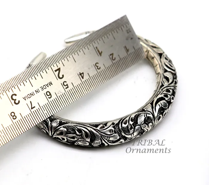 Bracelets TRIBAL ORNAMENTS 925 Sterling silver handmade fabulous chitai work customized bangle bracelet kada unisex personalized tribal jewelry nsk576