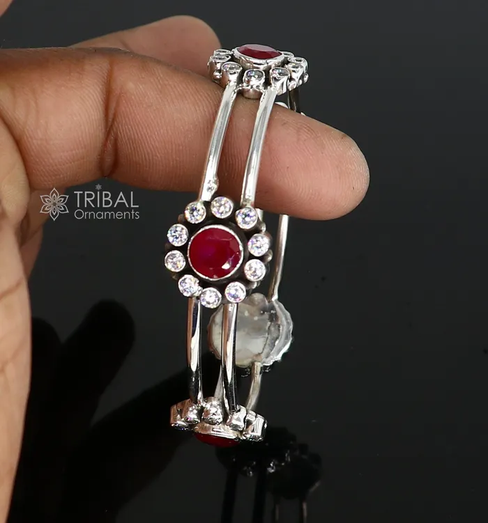 Bracelets TRIBAL ORNAMENTS 925 sterling silver handmade fabulous red cut stone bangle bracelet customized girls womens beautiful stylish fancy jewelry nba410