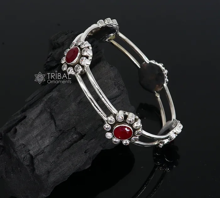 Bracelets TRIBAL ORNAMENTS 925 sterling silver handmade fabulous red cut stone bangle bracelet customized girls womens beautiful stylish fancy jewelry nba410