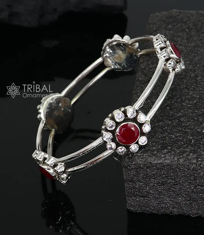 Bracelets TRIBAL ORNAMENTS 925 sterling silver handmade fabulous red cut stone bangle bracelet customized girls womens beautiful stylish fancy jewelry nba410