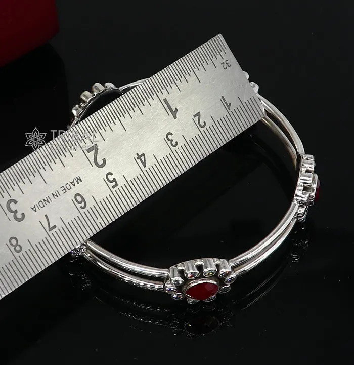 Bracelets TRIBAL ORNAMENTS 925 sterling silver handmade fabulous red cut stone bangle bracelet customized girls womens beautiful stylish fancy jewelry nba410