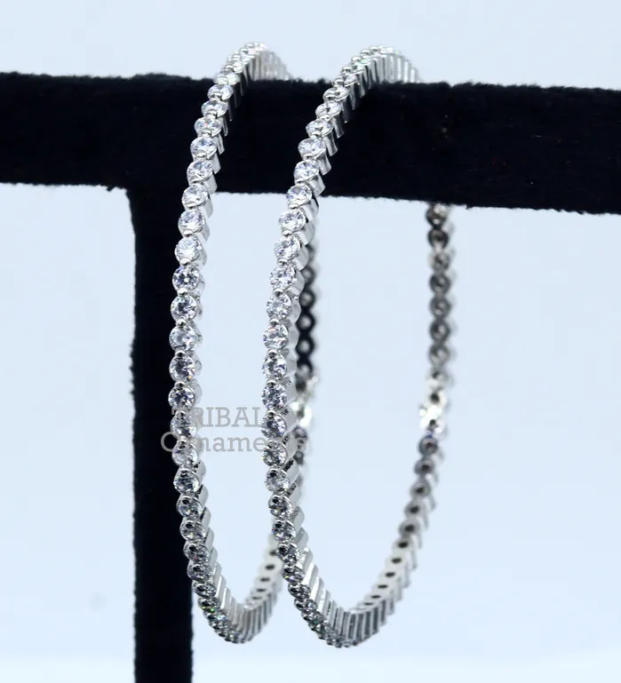 Bracelets TRIBAL ORNAMENTS 925 sterling silver handmade gorgeous Cubic zircon bangle bracelet best gifting jewelry girls womens bangles ba151