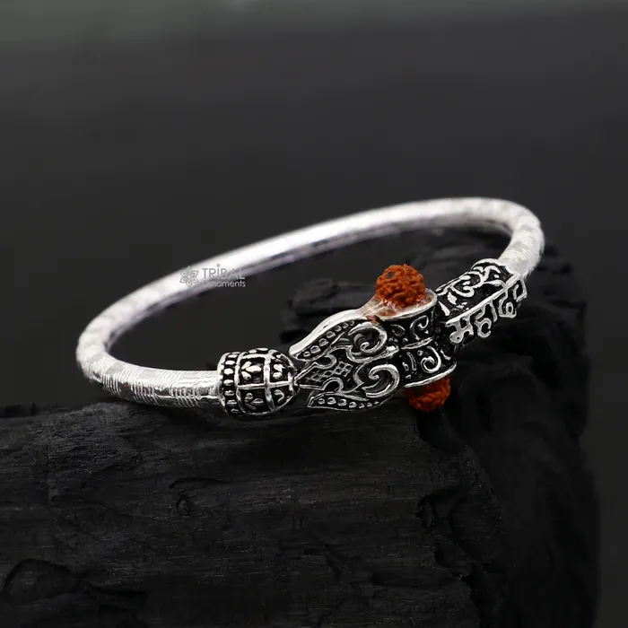 Bracelets TRIBAL ORNAMENTS 925 Sterling silver lord shiva bangle for kids mahadeva bangle kada nbbk bbk211