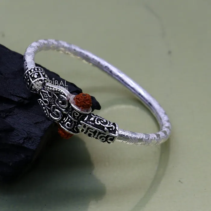 Bracelets TRIBAL ORNAMENTS 925 Sterling silver lord shiva bangle for kids mahadeva bangle kada nbbk bbk211