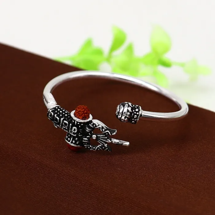 Bracelets TRIBAL ORNAMENTS Handmade vintage design sterling silver babykids bangle kada excellent lord shiva Mahadeva bangle bracelet Bahubali kada gifting nbbk239