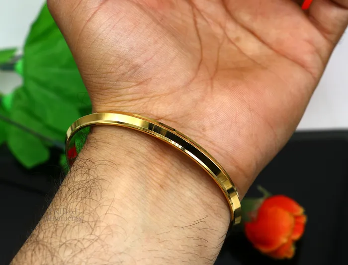 Bracelets TRIBAL ORNAMENTS Punjabi Kada Sikkh Kada 925 sterling silver handmade Rajputi Royal Kada stunning gold polished solid silver couple bangle kada nsk463