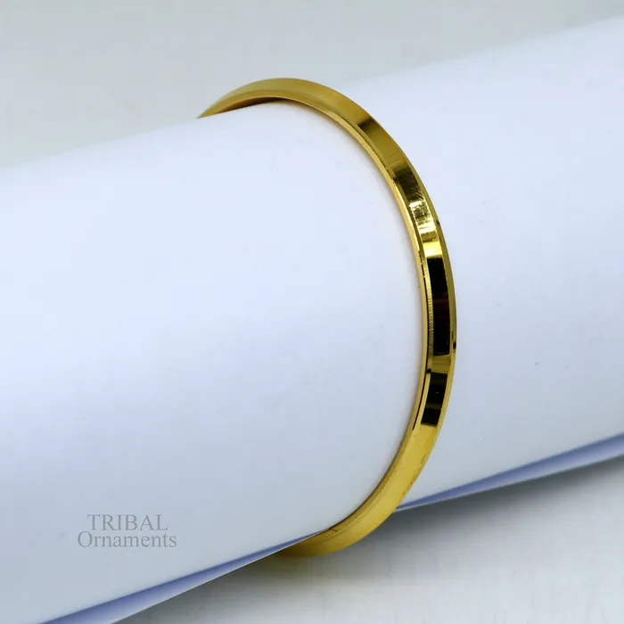 Bracelets TRIBAL ORNAMENTS Punjabi Kada Sikkh Kada 925 sterling silver handmade Rajputi Royal Kada stunning gold polished solid silver couple bangle kada nsk463