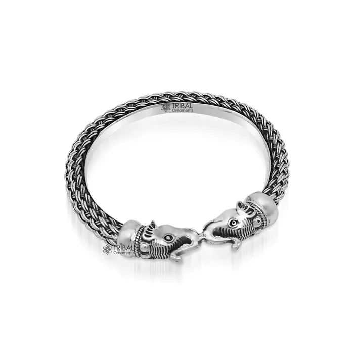 Bracelets TRIBAL ORNAMENTS Vintage antique design handcrafted Vintage work 925 sterling silver elephant face bangle bracelet tribal jewelry best gifting Rnssk774 Bracelets TRIBAL ORNAMENTS Vintage antique design handcrafted Vintage work 925 sterling silver elephant face bangle bracelet tribal jewelry best gifting Rnssk774