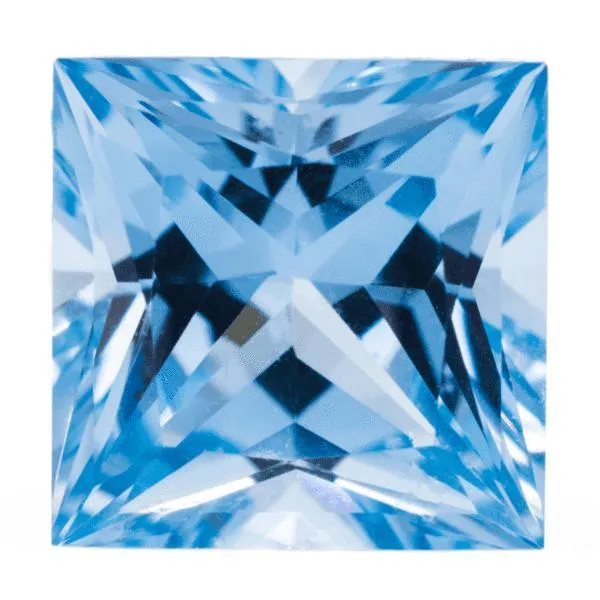 Chatham LabGrown Princess Aqua Blue Spinel Stone Size Fire Brilliance Rings