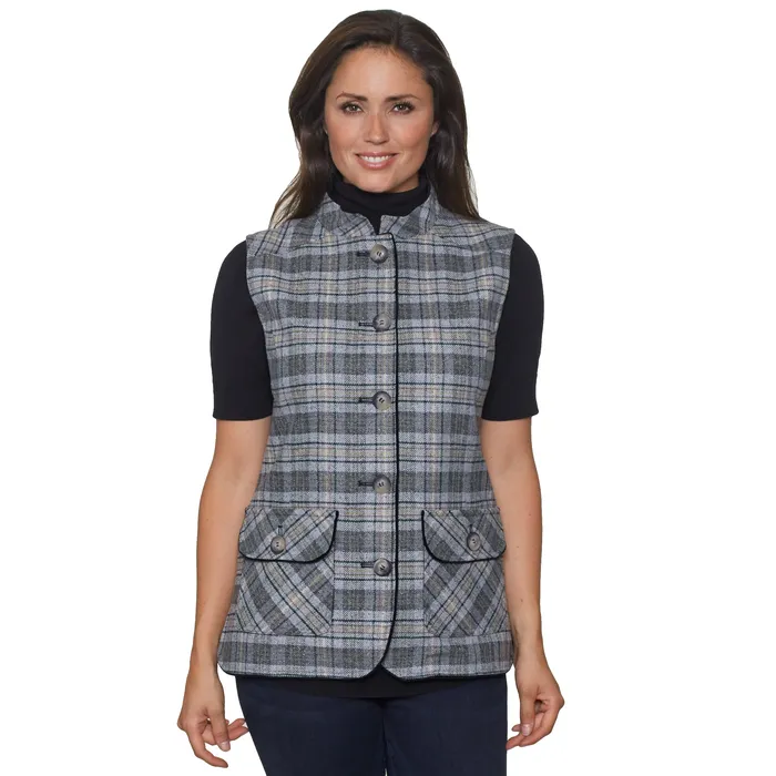 David Barry Rings Ladies Silver Tweed Gilet