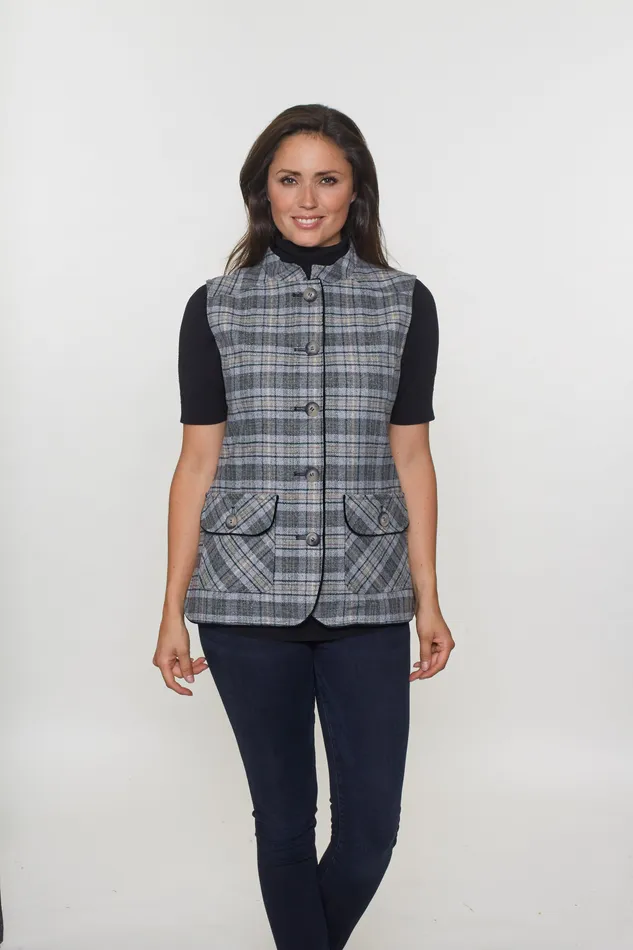 David Barry Rings Ladies Silver Tweed Gilet David Barry Rings Ladies Silver Tweed Gilet
