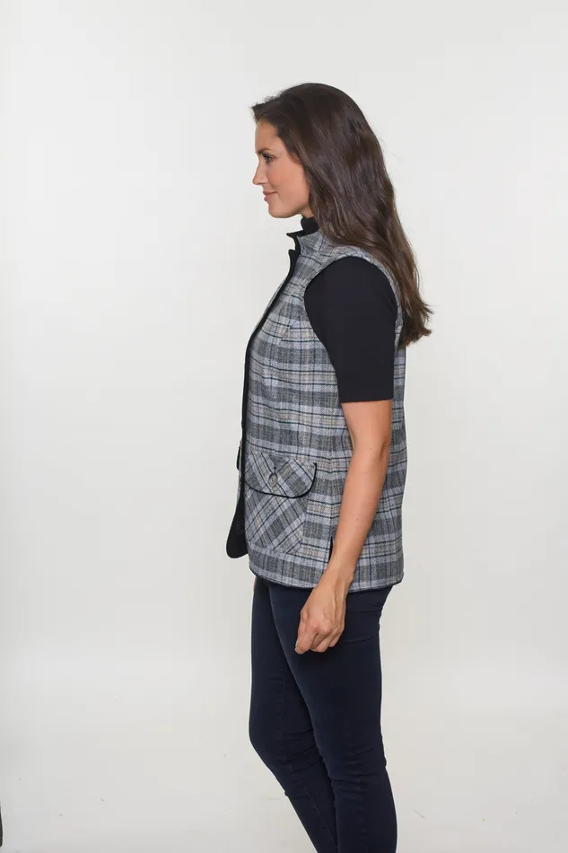 David Barry Rings Ladies Silver Tweed Gilet David Barry Rings Ladies Silver Tweed Gilet