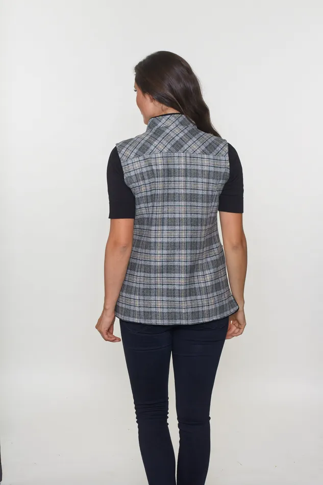 David Barry Rings Ladies Silver Tweed Gilet David Barry Rings Ladies Silver Tweed Gilet