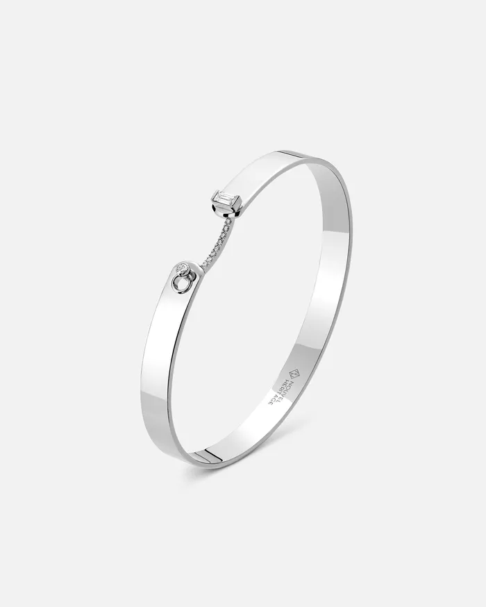 Dinner Date GM Mood Bangle in White Gold Mood Bracelets